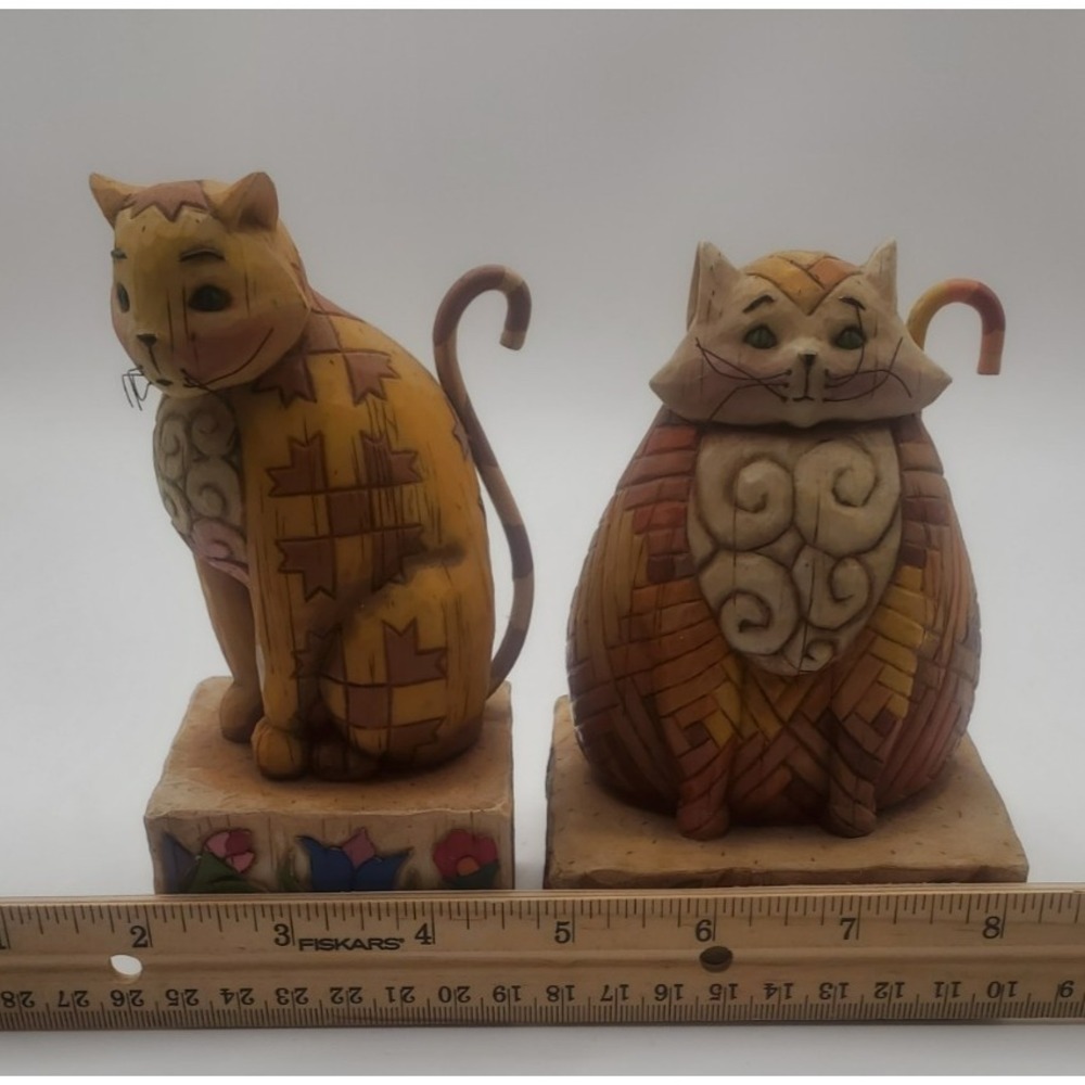 Vintage Jim Shore Heartwood Creek Cat Elijah 114422/ Jasper 114424‎ Ensco Figure - Picture 9 of 9